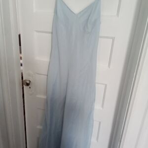David's Bridal Light Blue Maxi Dress